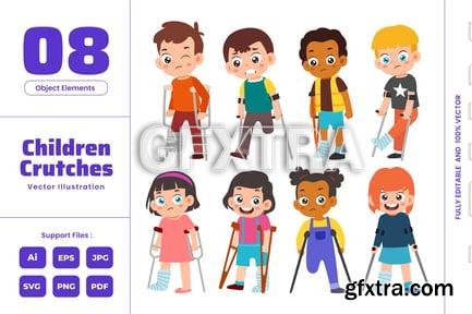 Disability Kid - Cute Character Little Cartoon WY75N7V