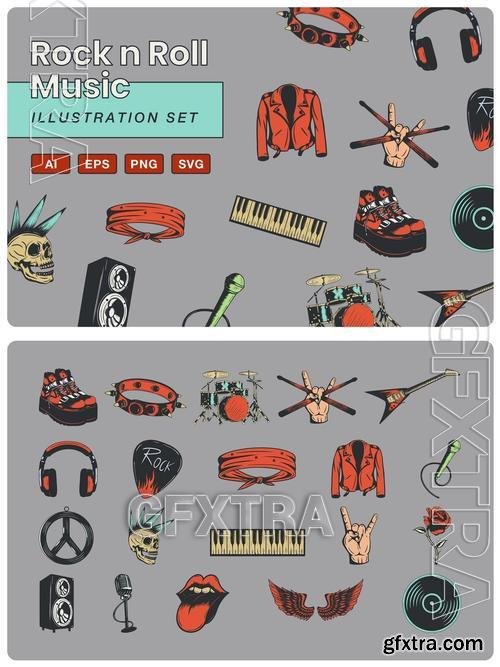 Retro Rock n Roll Illustration X2X965Q