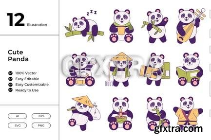 Cute Panda Illustration 6SUQN6E