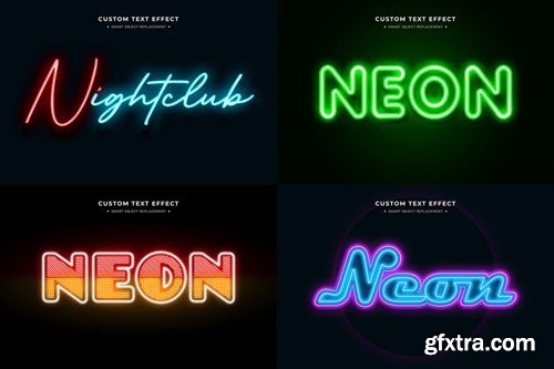 Neon Text Effect Collection Mockup GDHSTPG