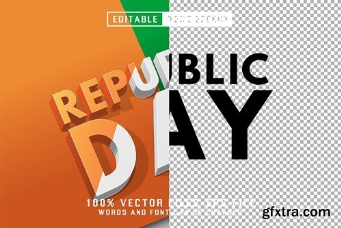 Republic Day 3d Text - Editable Text Effect 3XKEXC3