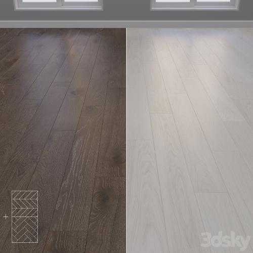 Parquet Oak 2 types layout Christmas tree, chevron and linear setduo25