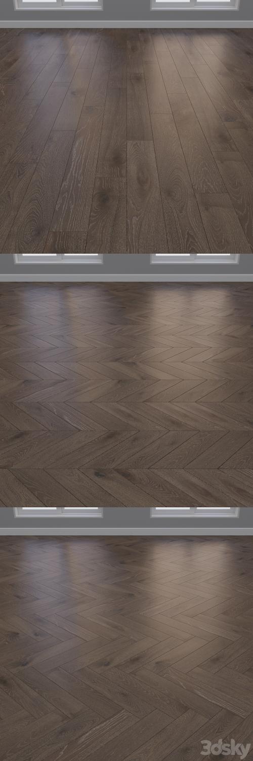 Parquet Oak 2 types layout Christmas tree, chevron and linear setduo25