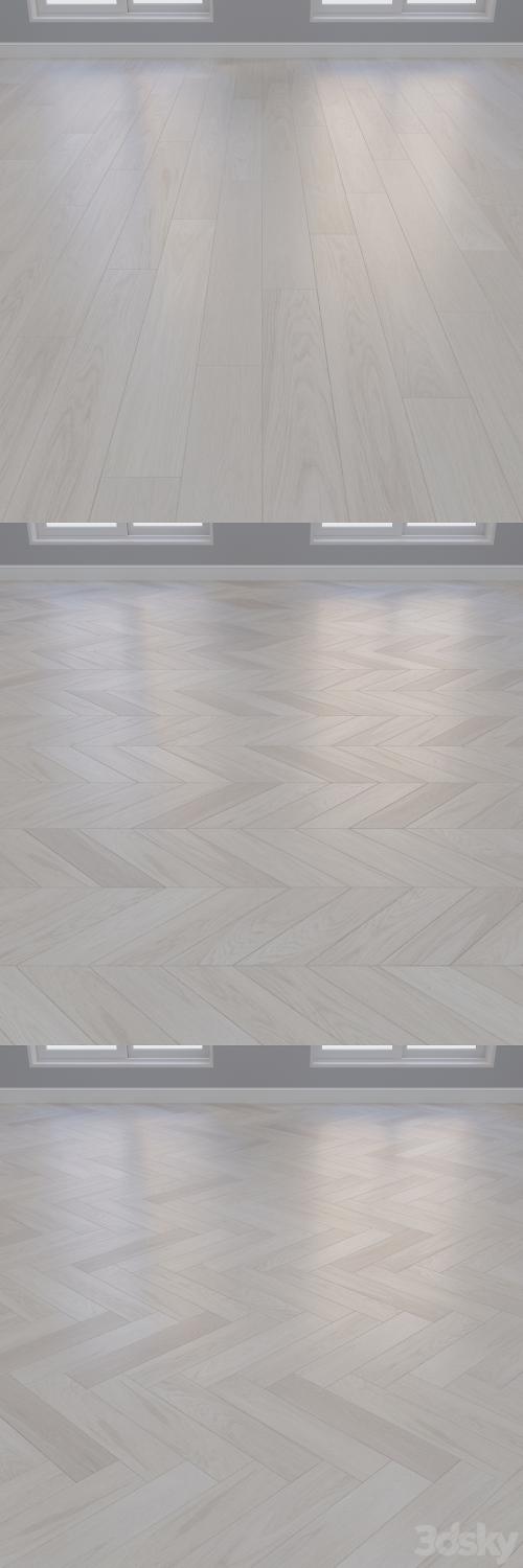 Parquet Oak 2 types layout Christmas tree, chevron and linear setduo25