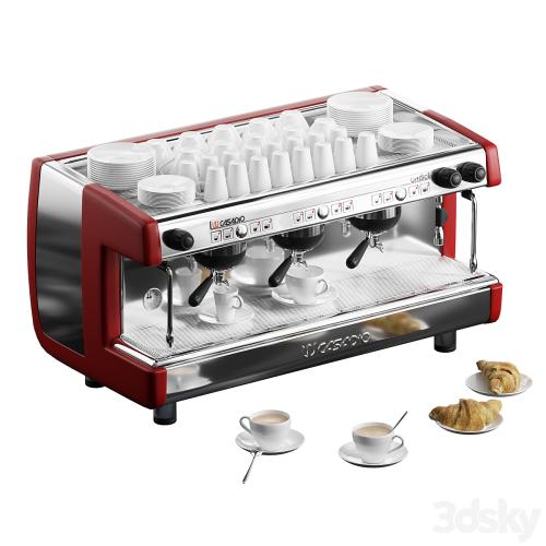 Casadio Undici coffee machines with croissants. 3 models