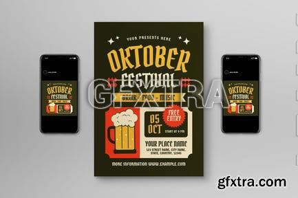 Brown Retro Oktoberfest Flyer Q6DLAYG