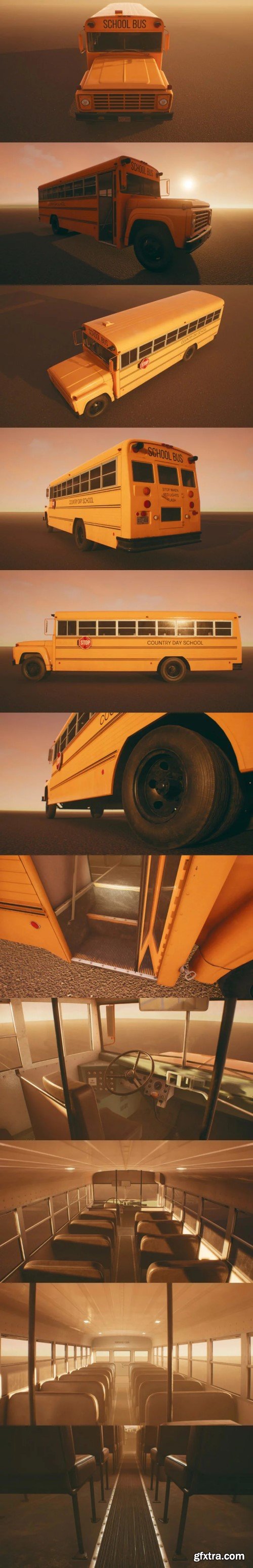 HQ Retro School Bus