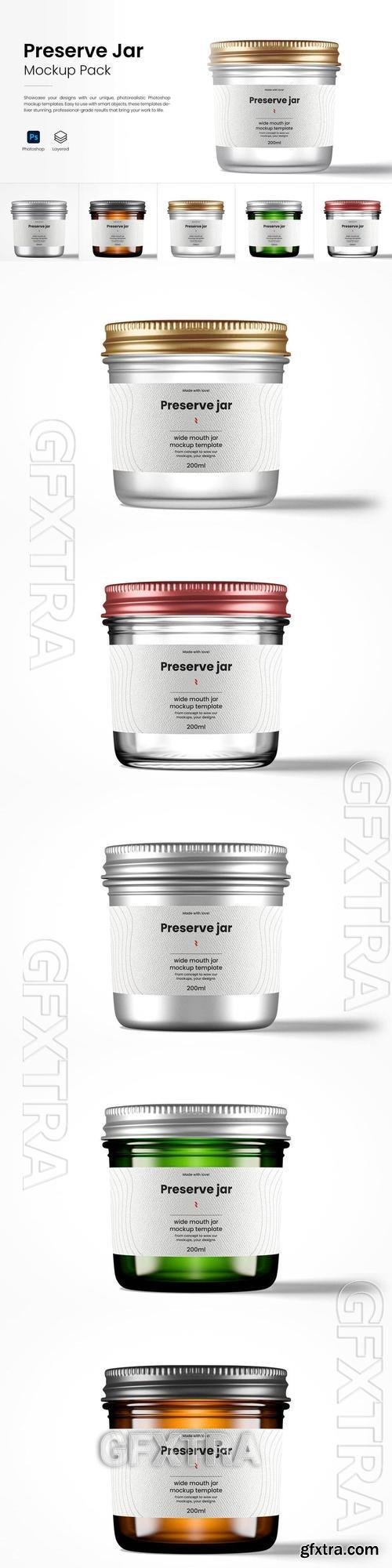 Wide Mouth Preserve Jar Mockup Pack 7JGKMNN