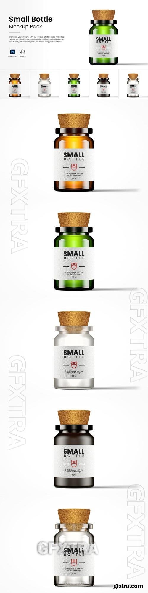 Small Bottle Mockup Pack With Cork WHKAYRP