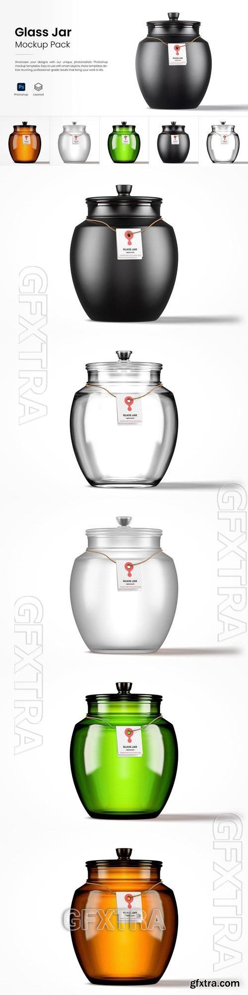 Glass Jar Mockup Pack With Glass Lid FLYSF52