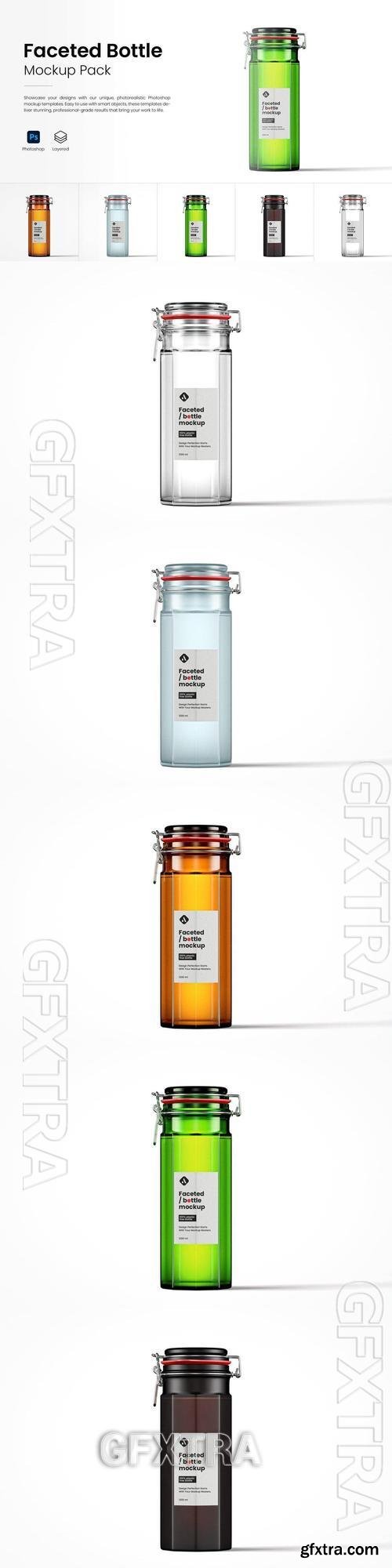 Faceted Clip Top Jar Mockup Pack YQRAWCS