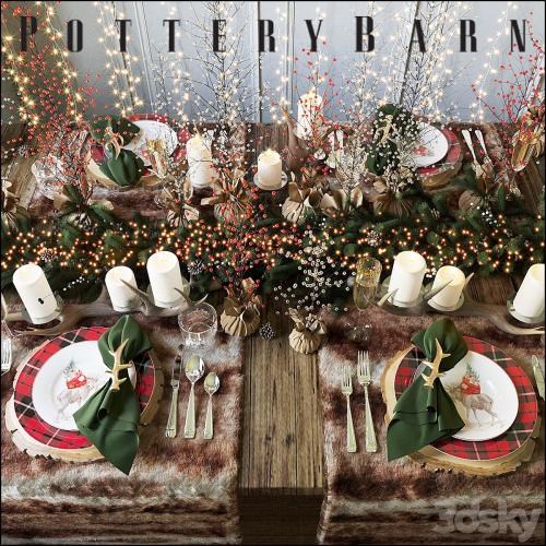 Christmas table setting Pottery Barn