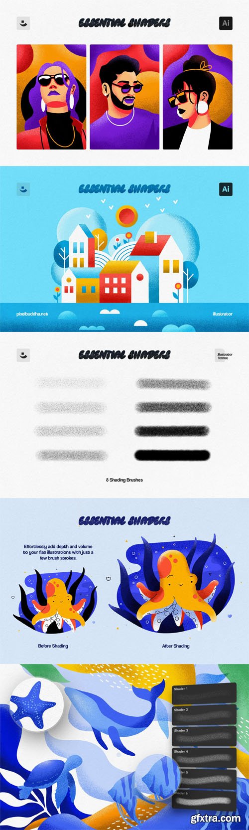 Essential Shading Illustrator Brushes