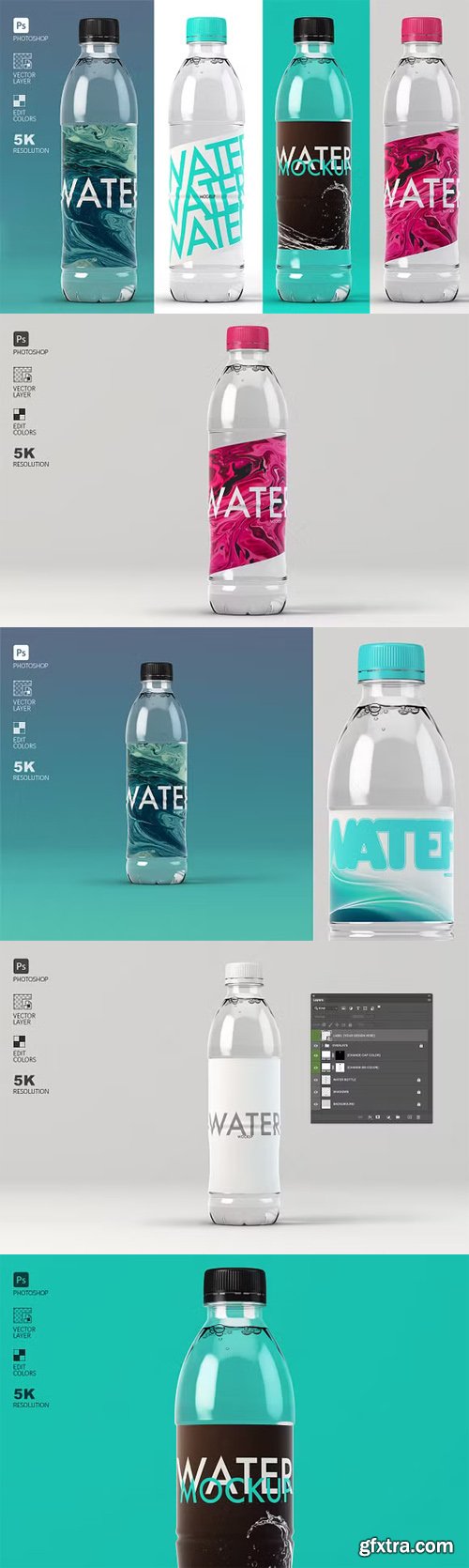 Modern Water Bottle PSD Mockup Template