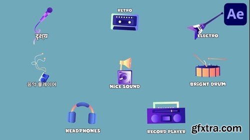 Videohive Music Icons And Titles for After Effects 54923953