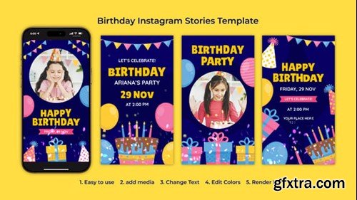 Videohive Birthday Instagram Stories Template 54932175