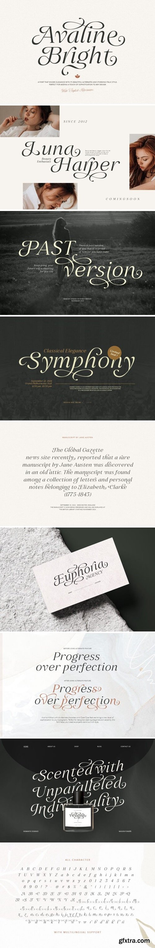 CM - Avaline Bright - Luxury Italic Font 287706235