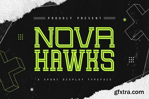 Nova Hawks - Sport Display Typeface JKNNFCP