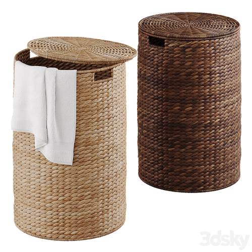 Wicker laundry baskets