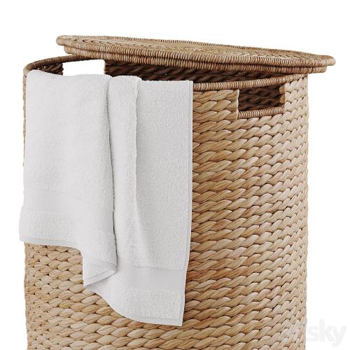 Wicker laundry baskets