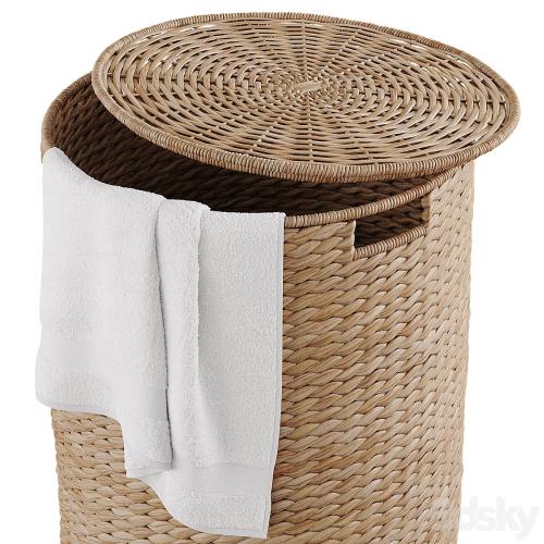 Wicker laundry baskets