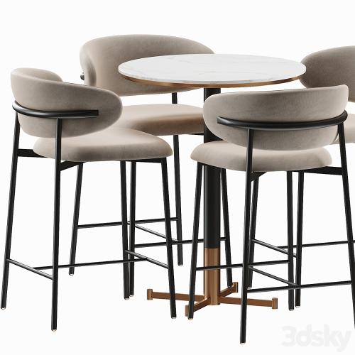 Oleandro Stool Metal bar table by Calligaris