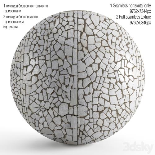 Seamless mosaic texture from chipped tiles. PBR