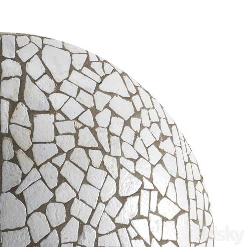 Seamless mosaic texture from chipped tiles. PBR