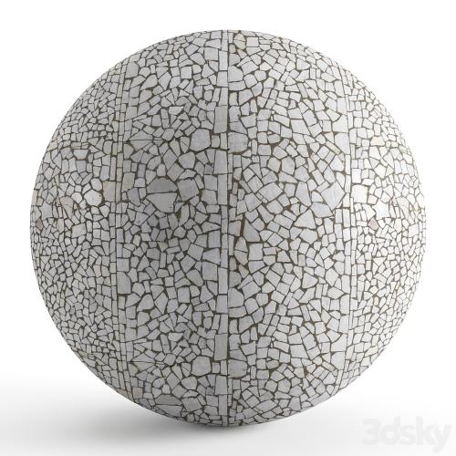 Seamless mosaic texture from chipped tiles. PBR