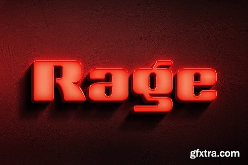 Red Neon Wall Text & Logo Effect AQBWG9V