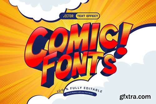 3D Comic Font Text Effect B7MVBCW