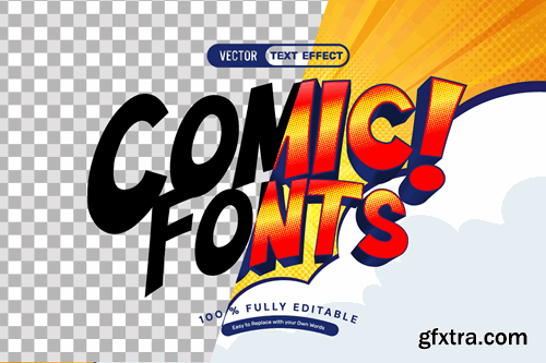 3D Comic Font Text Effect B7MVBCW