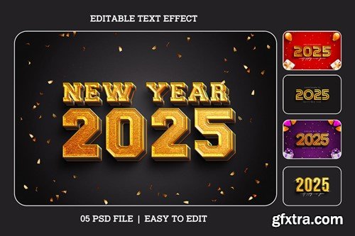 New Year 2025 Editable Text Effect Set BRJDD4S