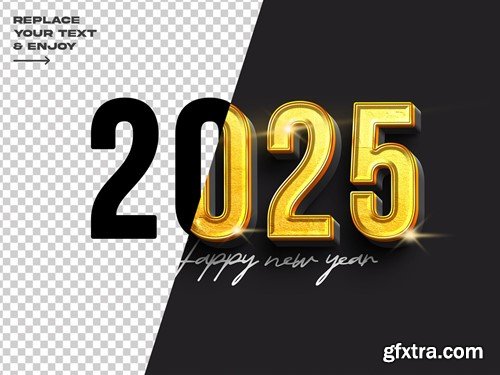 New Year 2025 Editable Text Effect Set BRJDD4S