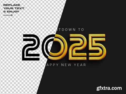 New Year 2025 Editable Text Effect Set BRJDD4S