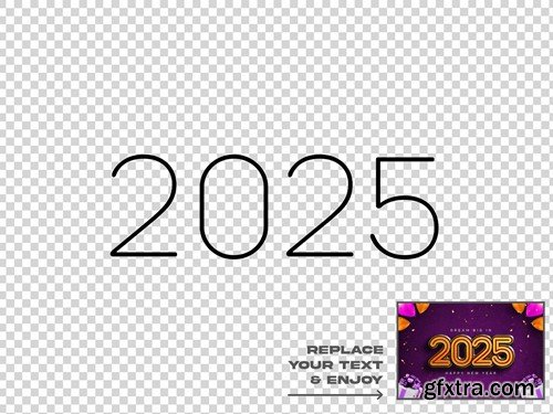 New Year 2025 Editable Text Effect Set BRJDD4S