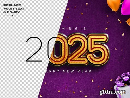 New Year 2025 Editable Text Effect Set BRJDD4S