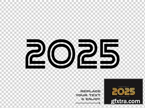 New Year 2025 Editable Text Effect Set BRJDD4S