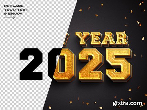 New Year 2025 Editable Text Effect Set BRJDD4S