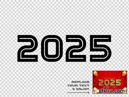 New Year 2025 Editable Text Effect Set BRJDD4S