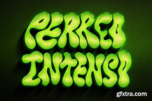 Green Neon Wall Text & Logo Mockup P292V8F