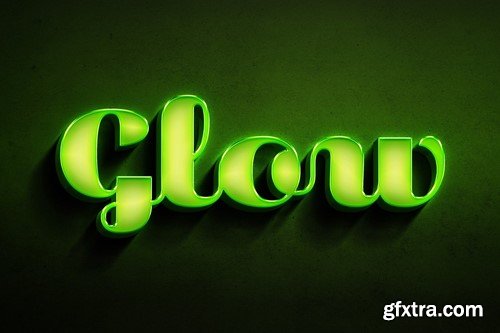 Green Neon Wall Text & Logo Mockup P292V8F