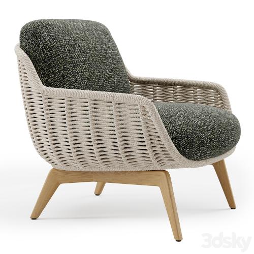 Outdoor Garden Woven Lounge Armchair Belt Cord