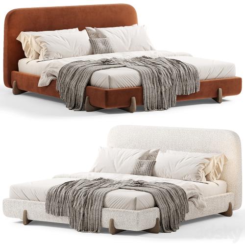 Stivale Light Brown Velvet Queen Bed By CB2