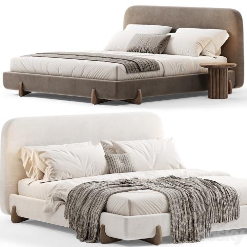 Stivale Light Brown Velvet Queen Bed By CB2