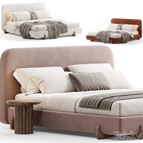 Stivale Light Brown Velvet Queen Bed By CB2