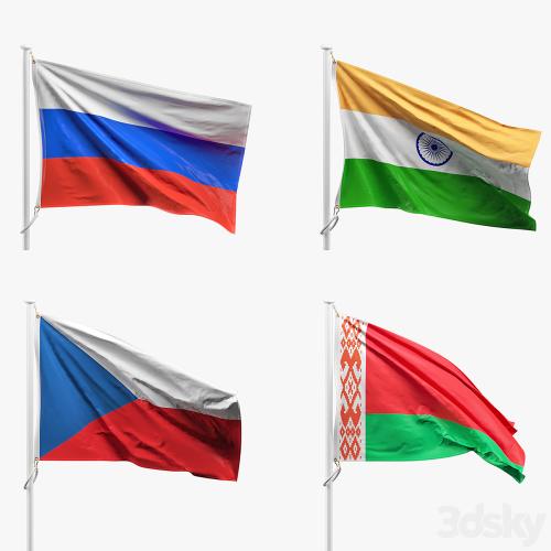 Flags of the countries of the world (8 flagpoles, 32 flags)