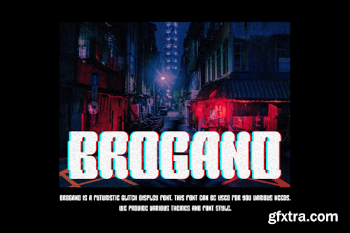 Brogand - Futuristic & Glitch Font 8URGAY8