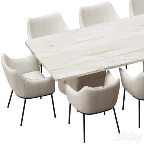 Coco Republic St James Dining Chair and Como Rectangular Table