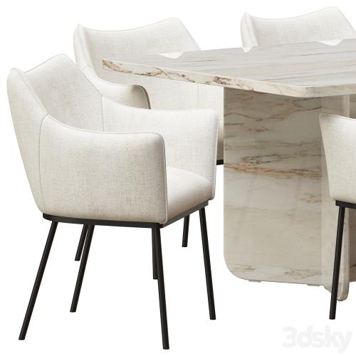 Coco Republic St James Dining Chair and Como Rectangular Table